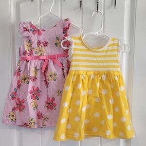 Floral and Striped Kids Dress Set